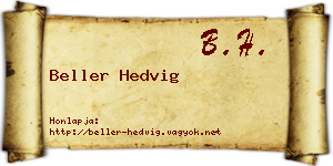 Beller Hedvig névjegykártya